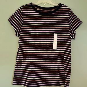 Women’s Universal thread NWT Large Navy and striped short sleeve t shirt